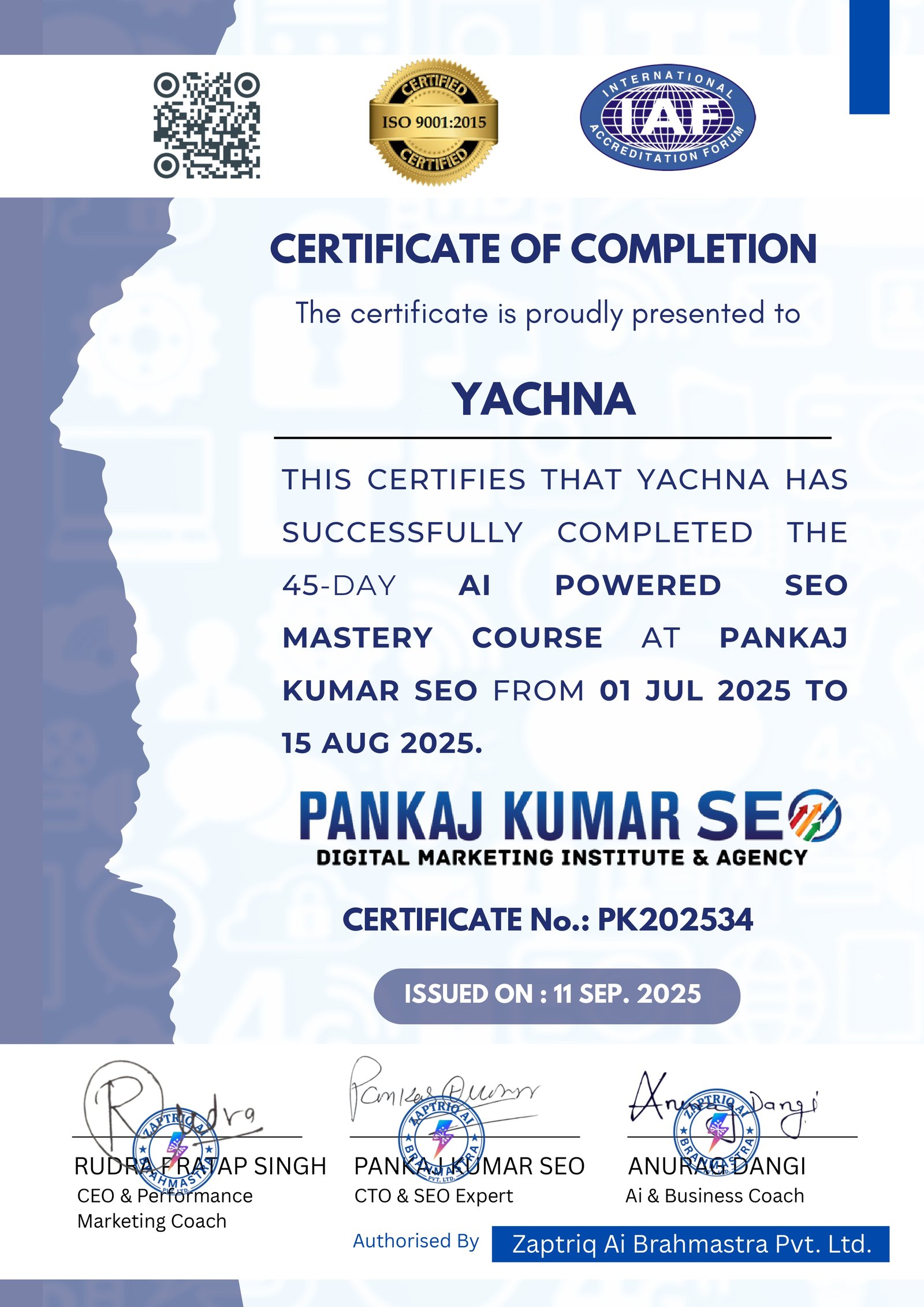 SEO Certificate